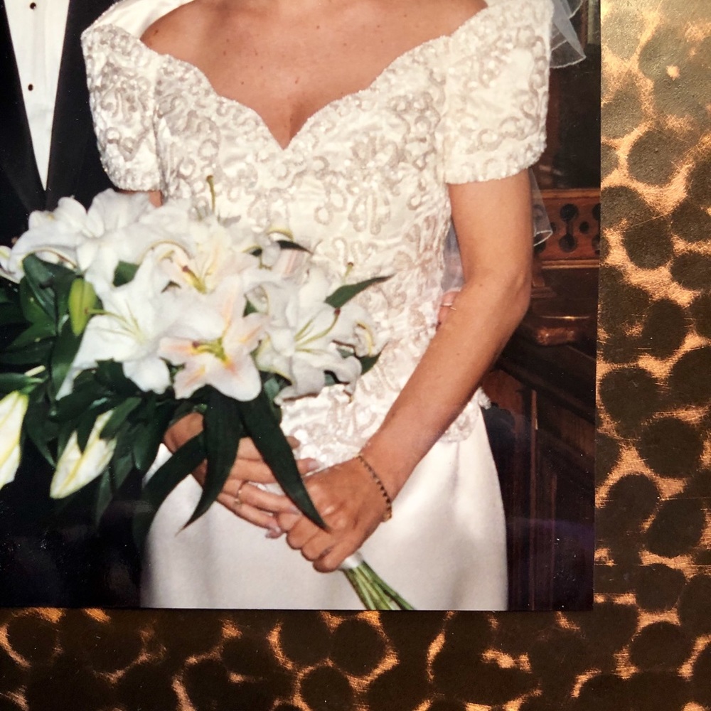 Wedding dress and veil